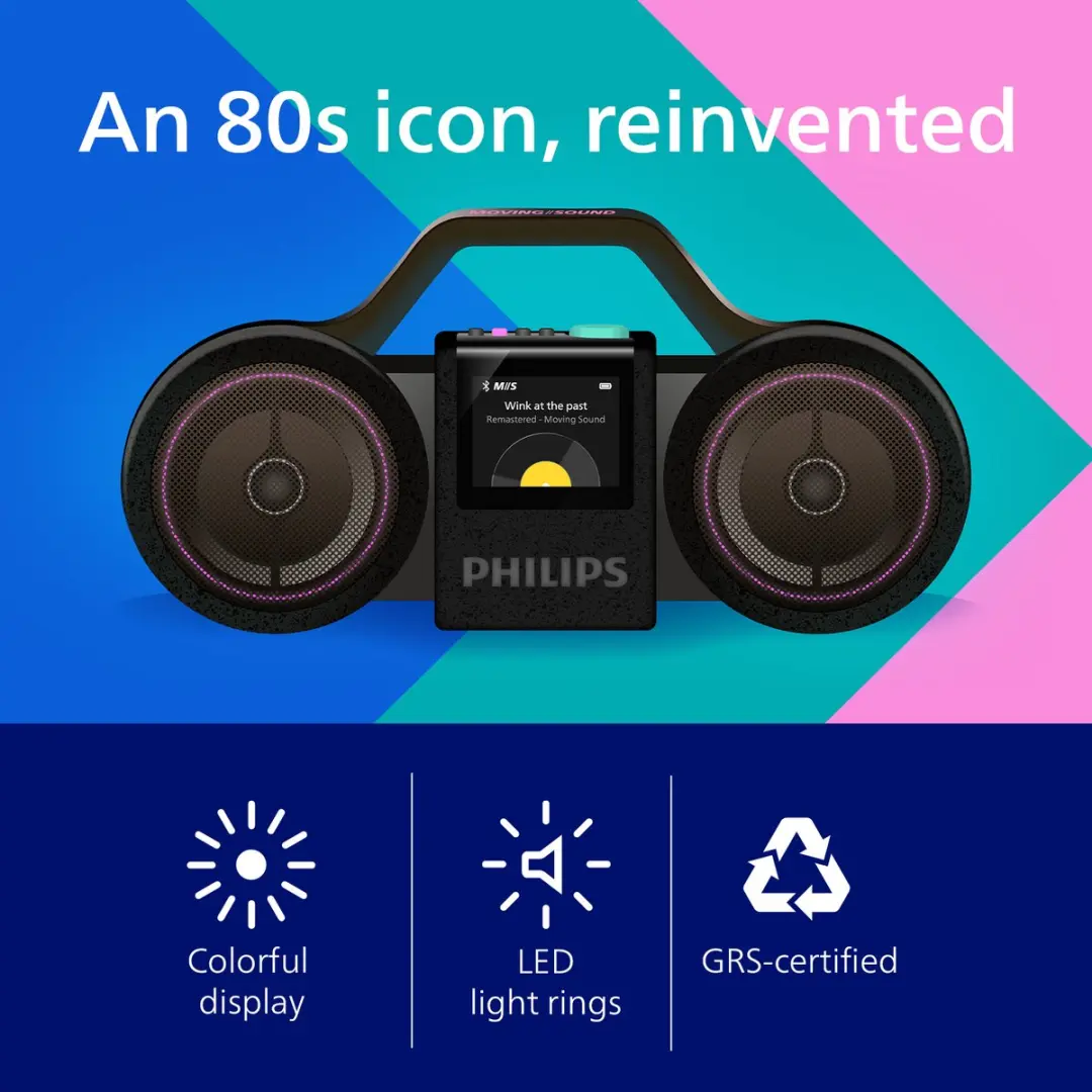 Philips Sound Moving Sound The Roller TAMS60B/00 Draagbare Speaker - 60W - Zwart - afbeelding 6 van 6