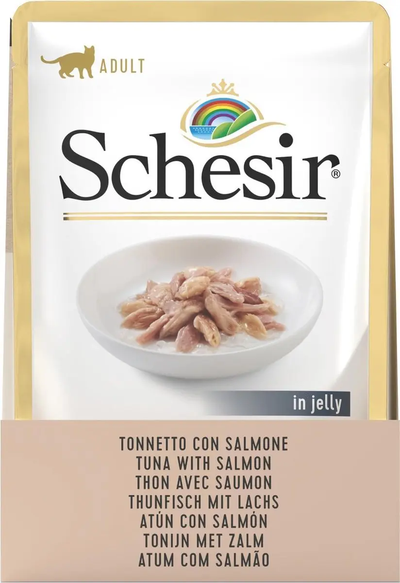 Schesir Kattenvoer Tonijn & Zalm in Gelei 85g