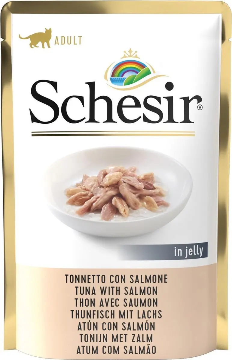 Schesir Kattenvoer Tonijn & Zalm in Gelei 85g