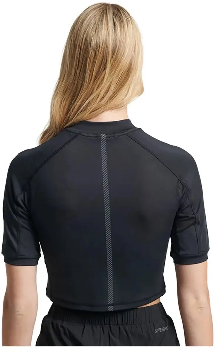 Superdry Run 3/4 Thight Crop Top Sportshirt - XL - Zwart