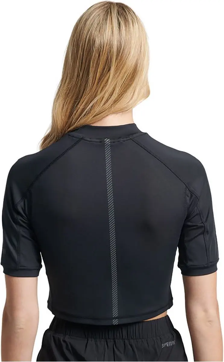 Superdry Run 3/4 Thight Crop Top Sportshirt - XL - Zwart