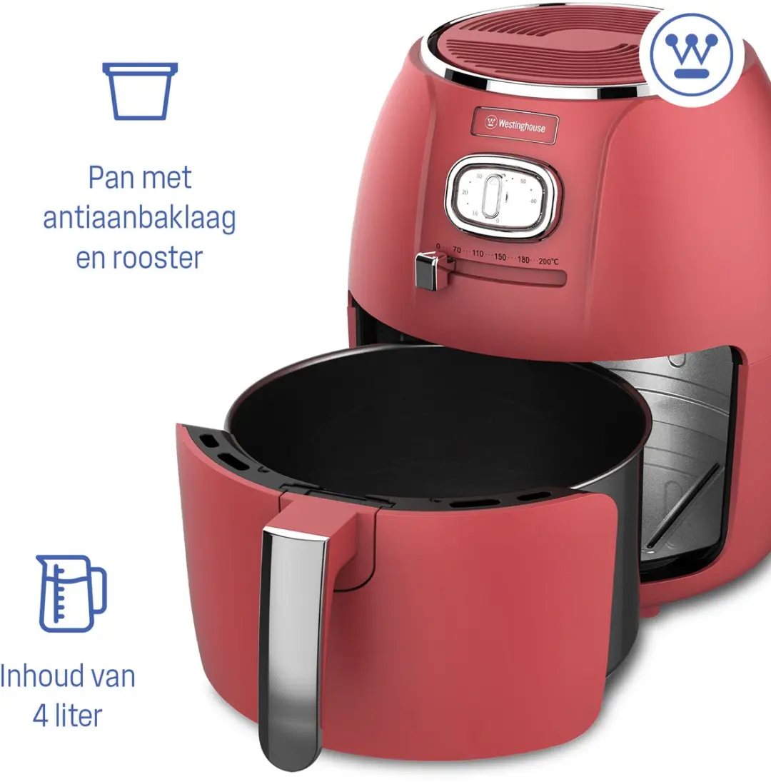 Westinghouse Retro Airfryer 1500W 4L - Rood