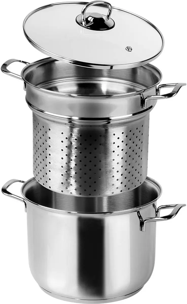 Orion Anett Serie Roestvrijstalen Pastapan 6L - 3 Stuks