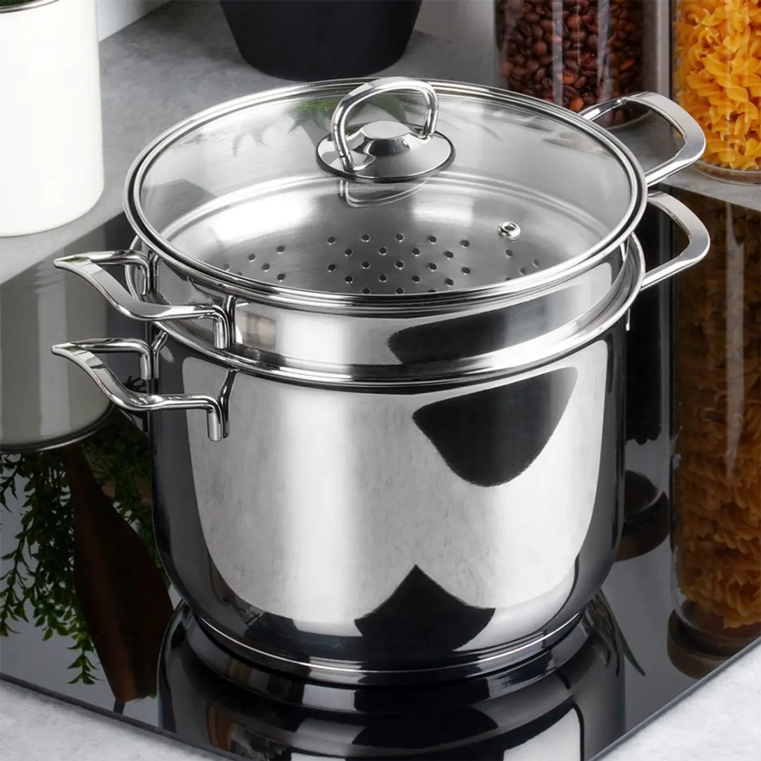Orion Anett Serie Roestvrijstalen Pastapan 6L - 3 Stuks