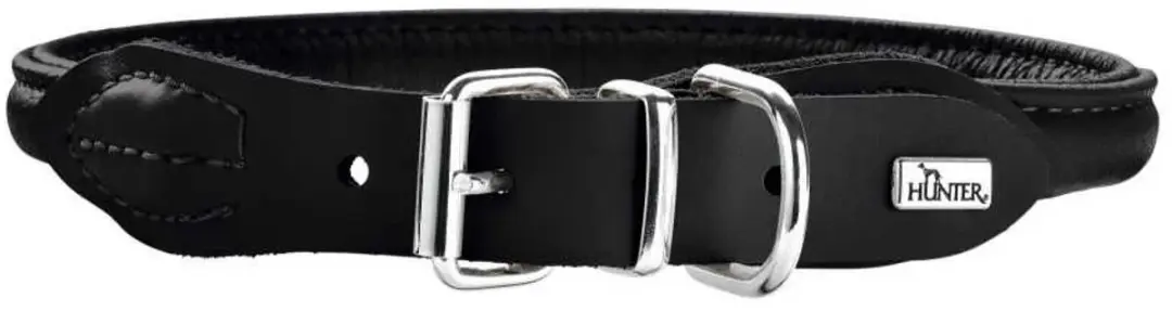 Hunter Hondenhalsband Round & Soft Elk Zwart