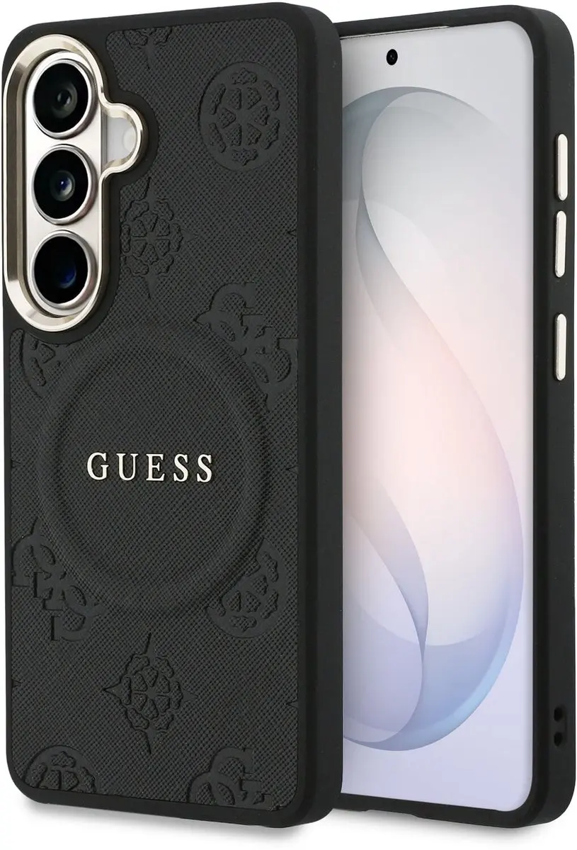 Guess Hoesje Galaxy S26 Peony Hot Stamp - MagSafe - Zwart