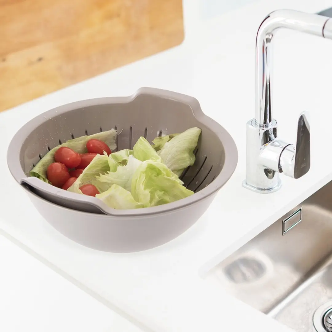 Orion Ela Serie Keukenzeef 2-in-1 Kom 3L - 25cm - Beige/Wit