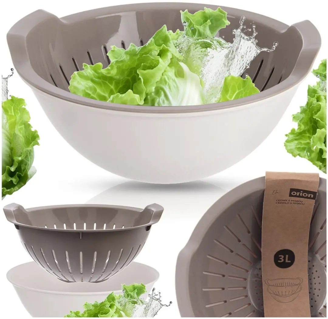 Orion Ela Serie Keukenzeef 2-in-1 Kom 3L - 25cm - Beige/Wit