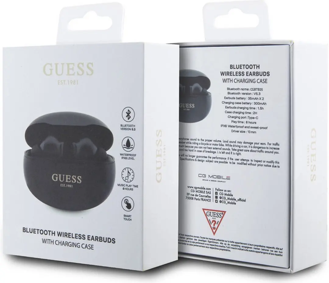 GUESS Classic TWS GUTWST50EKTWS In-Ear Oordopjes - Zwart