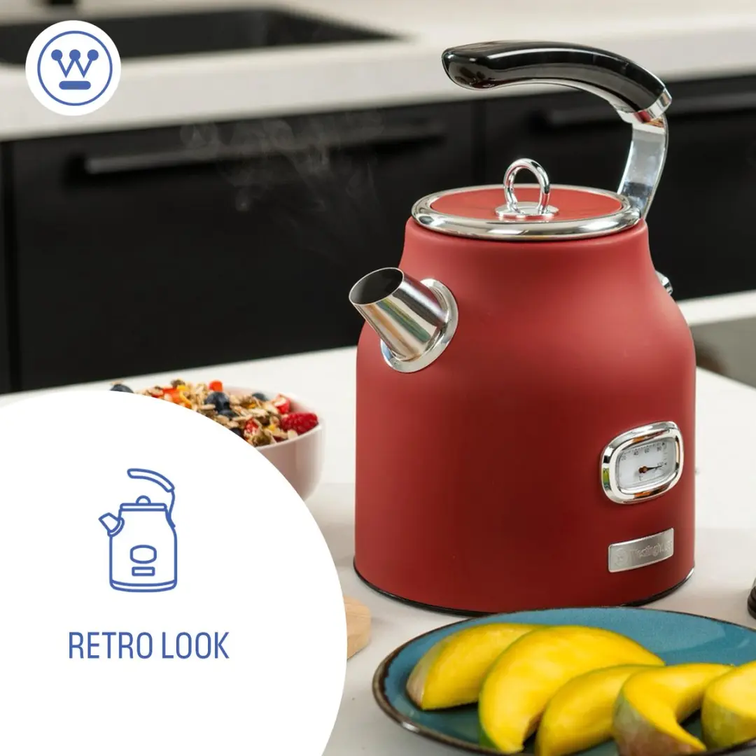 Westinghouse Retro 2-delige Set - Waterkoker 1,7L + Filterkoffiezetapparaat - Rood