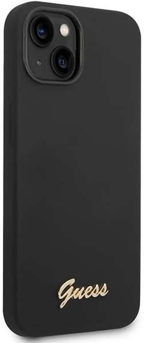 GUESS Silicone Retro Back Case - iPhone 14 Plus - Zwart