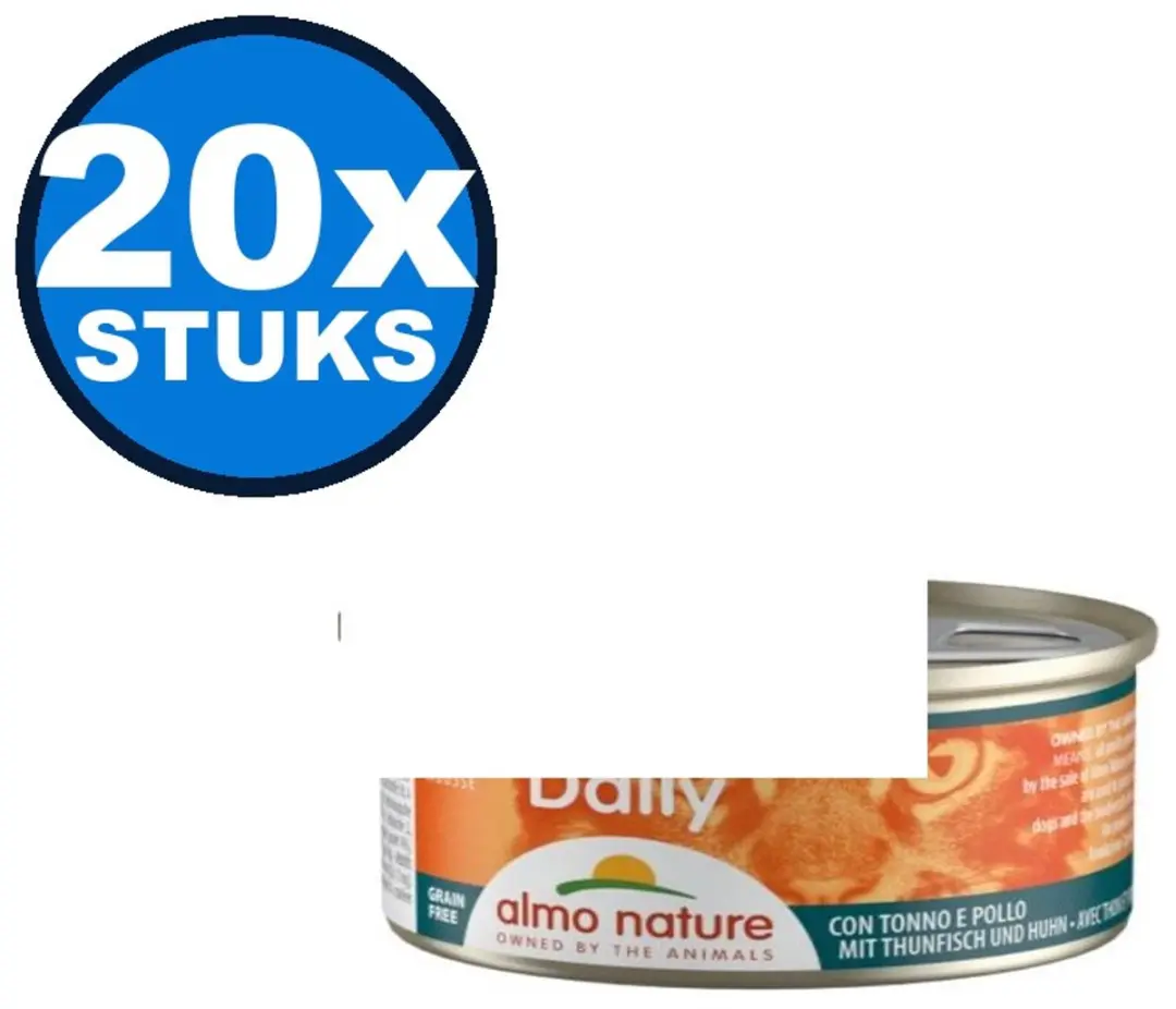 Almo Nature Daily Mousse Tonijn & Kip Kattenvoer Natvoer 20x85g