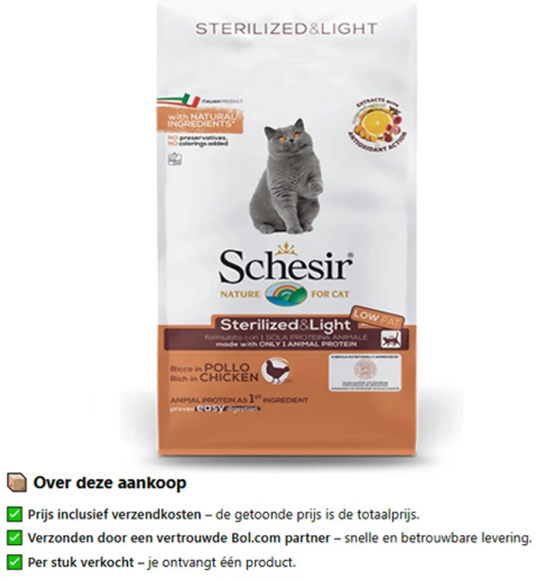 Schesir Sterilized & Light Kattenvoer 1,5 kg