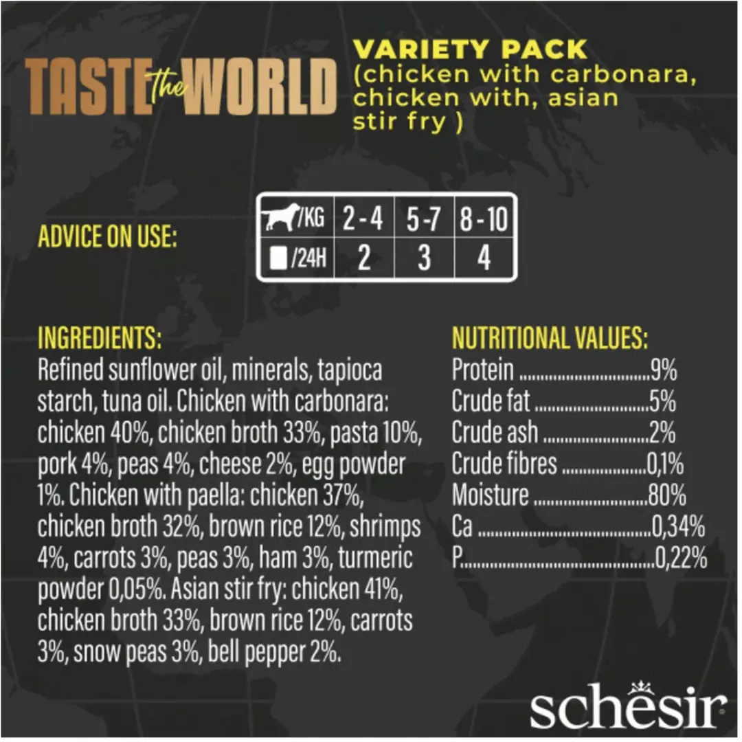 Schesir Taste Of The World Variety Pack Hondenvoer 900g