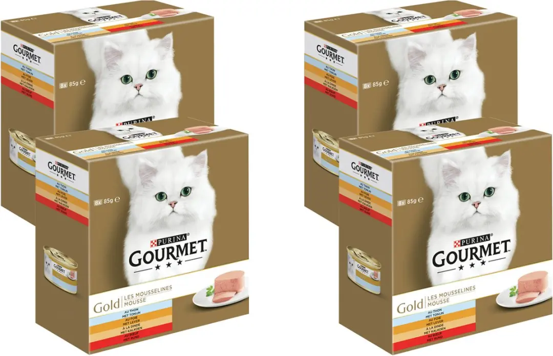 Gourmet Gold Mousse Rund Kattenvoer - 32 Stuks (4x8x85g)