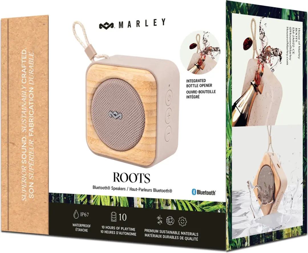 House of Marley Roots EM-JA022-CE Bluetooth Speaker - 7W - Waterproof - 10 uur - Cream