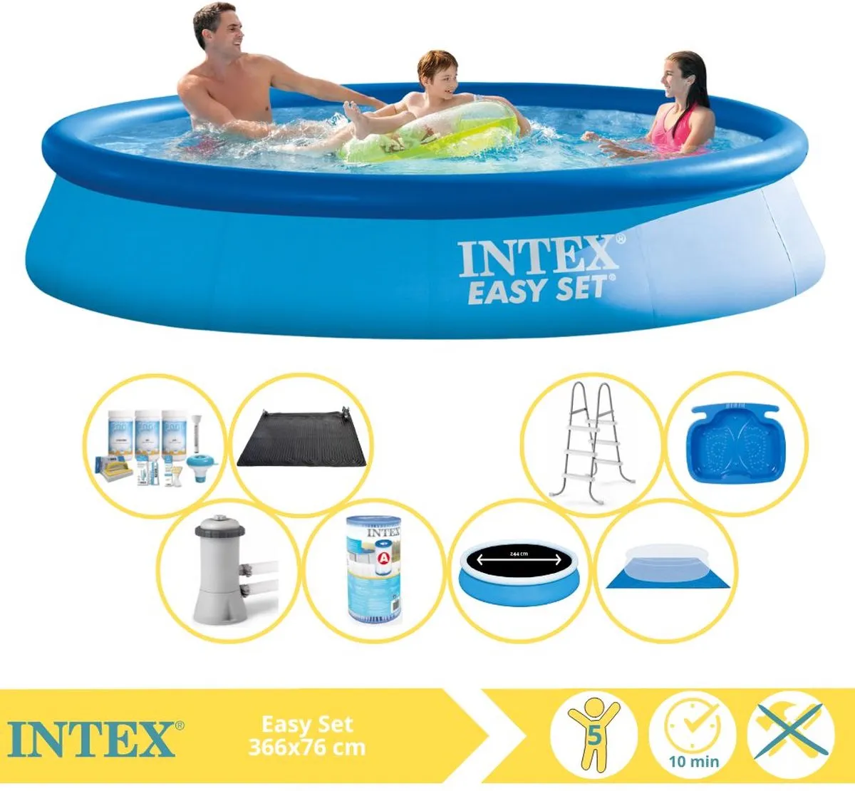 Intex Easy Set 28130NP Opblaaszwembad 366x76cm