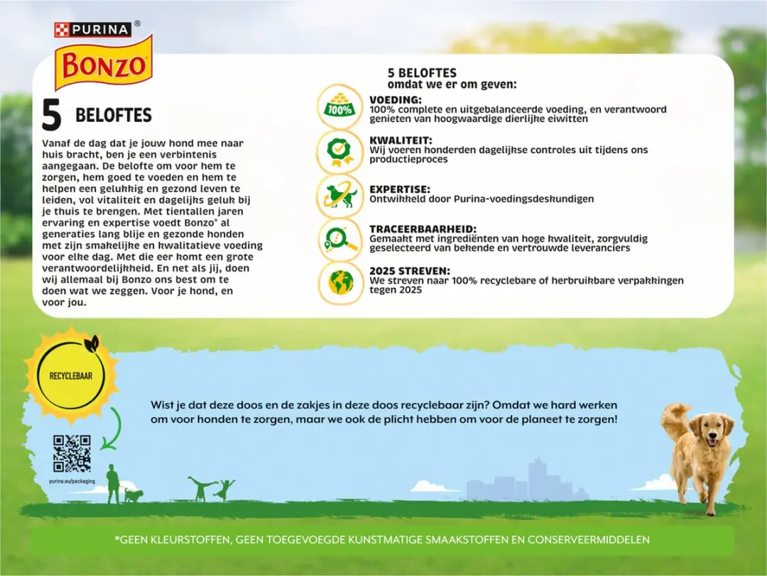 Bonzo Maaltijdzakjes Natvoer Rund Kip Lam - 48x85g