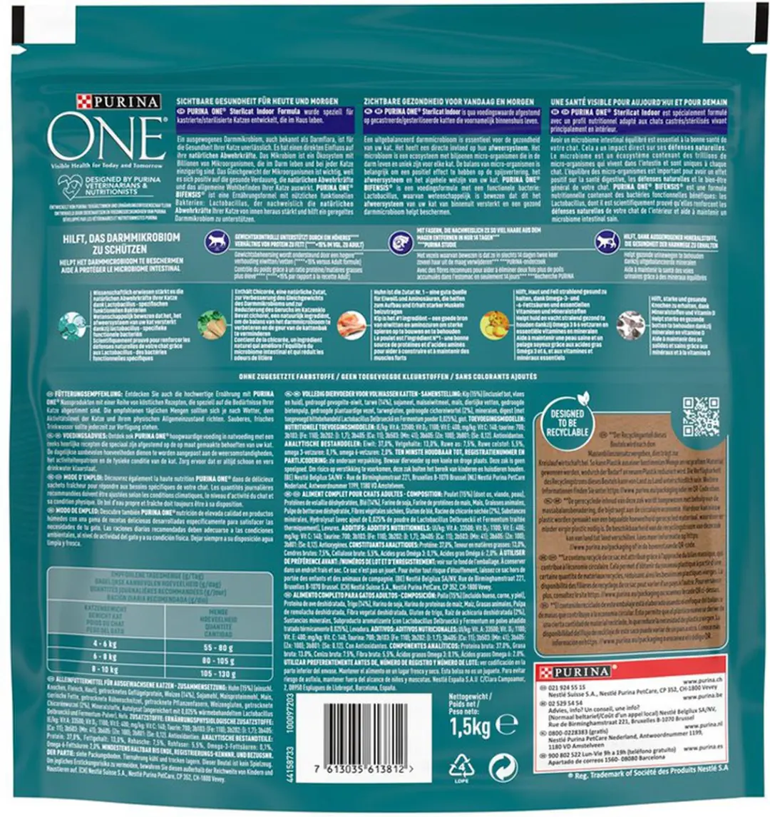 Purina ONE Gesteriliseerde Binnenkatten Kip 1,5kg