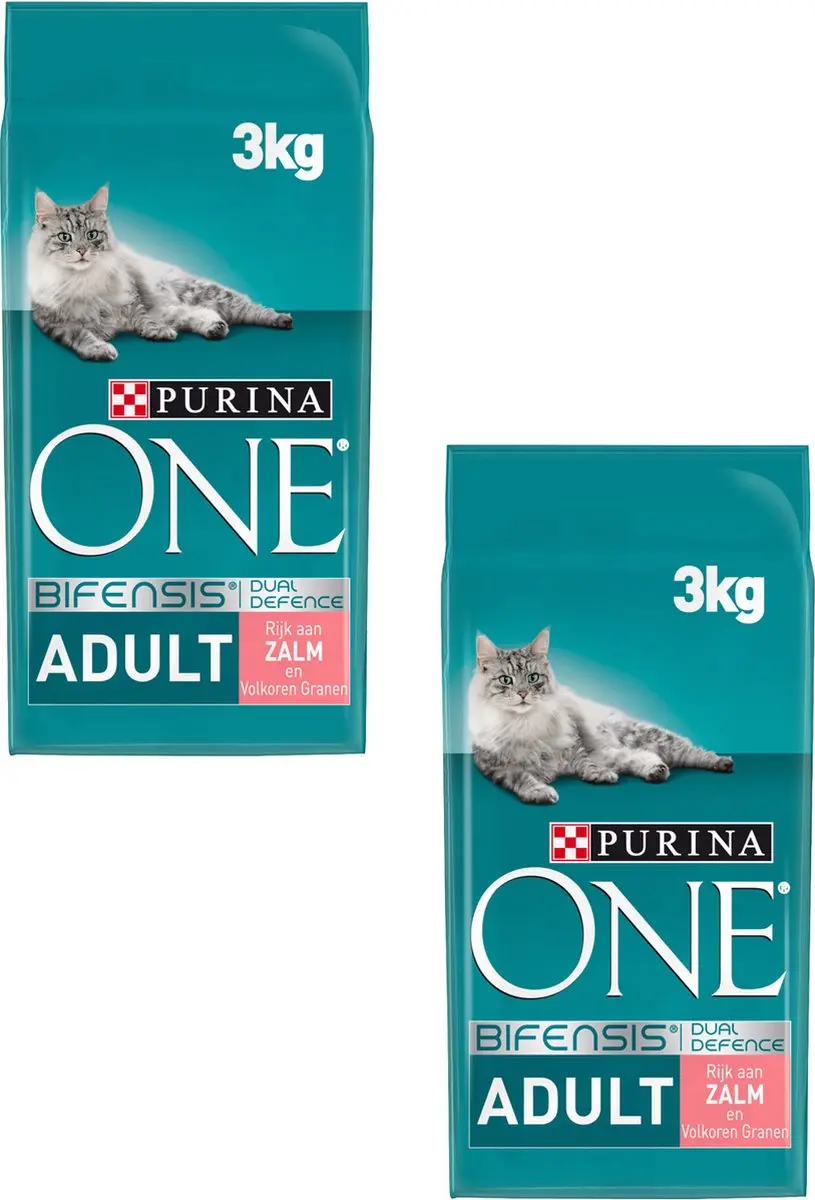 Purina ONE Adult Zalm & Granen Kattenvoer