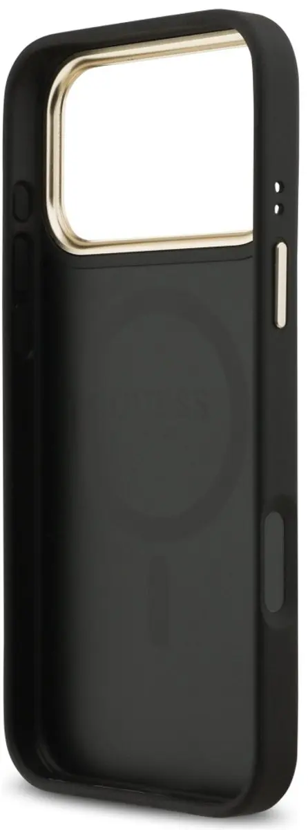 GUESS Case 4G Strass Logo Grote Band Magsafe - iPhone 17 Pro Max - Zwart