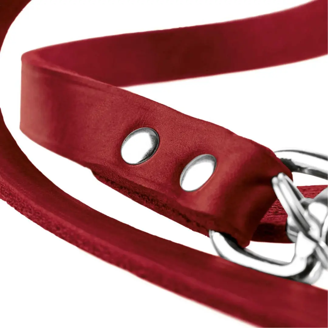 Hunter Verstelbare Looplijn Leder - 200x1.3cm - Rood