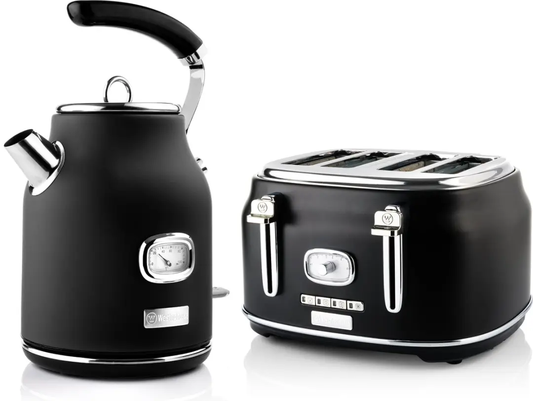 Westinghouse Retro Waterkoker 1,7L + Broodrooster 4 Sneden