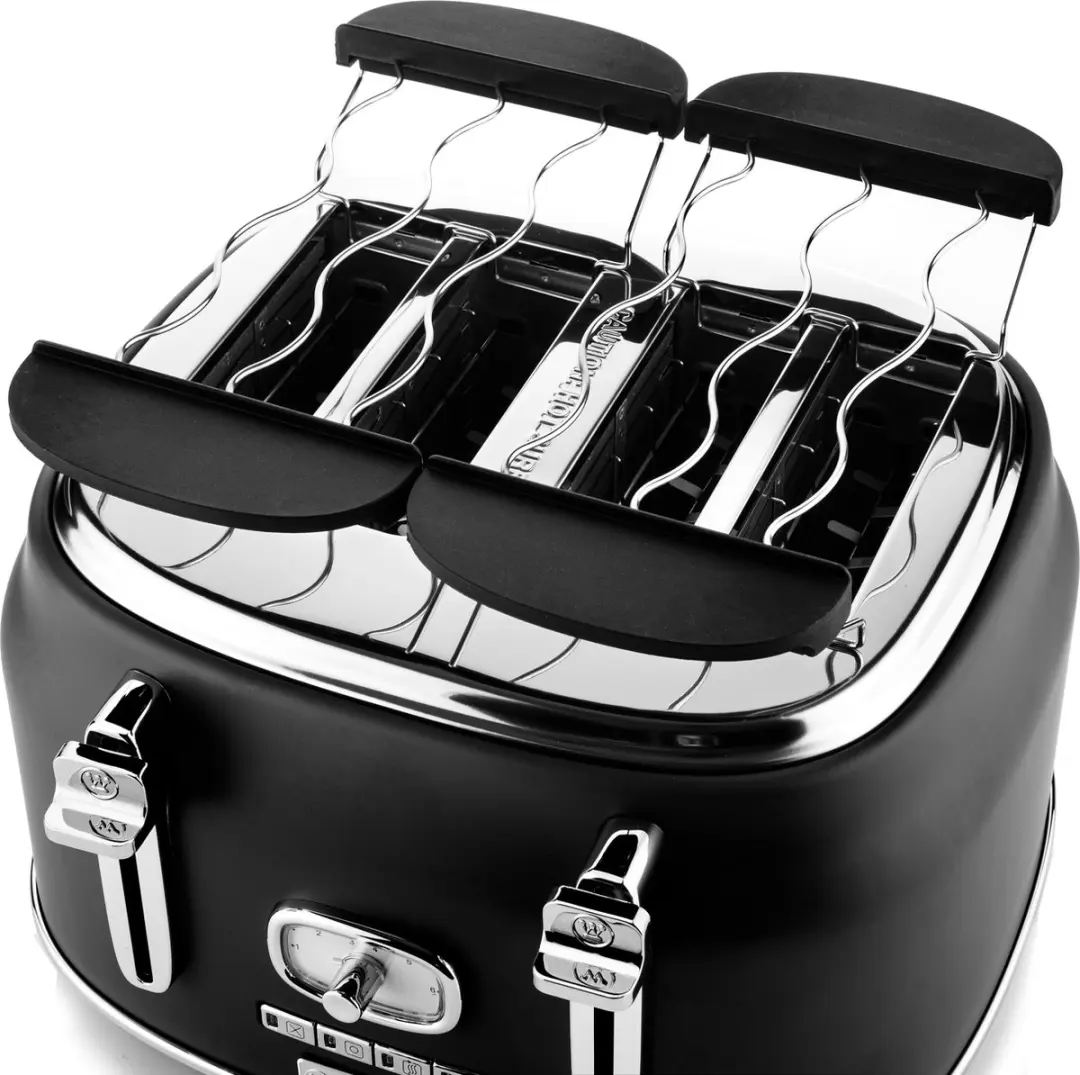 Westinghouse Retro Waterkoker 1,7L + Broodrooster 4 Sneden - Zwart