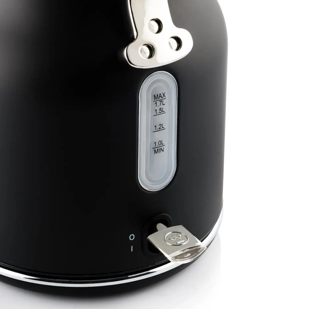 Westinghouse Retro Waterkoker 1,7L + Broodrooster 4 Sneden - Zwart