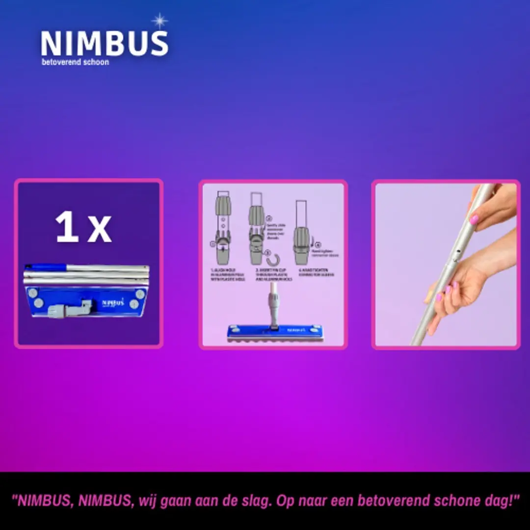 Nimbus Vloerwisser XXL Magic Floorwipes Refill - Blauw/wit - 10 Stuks