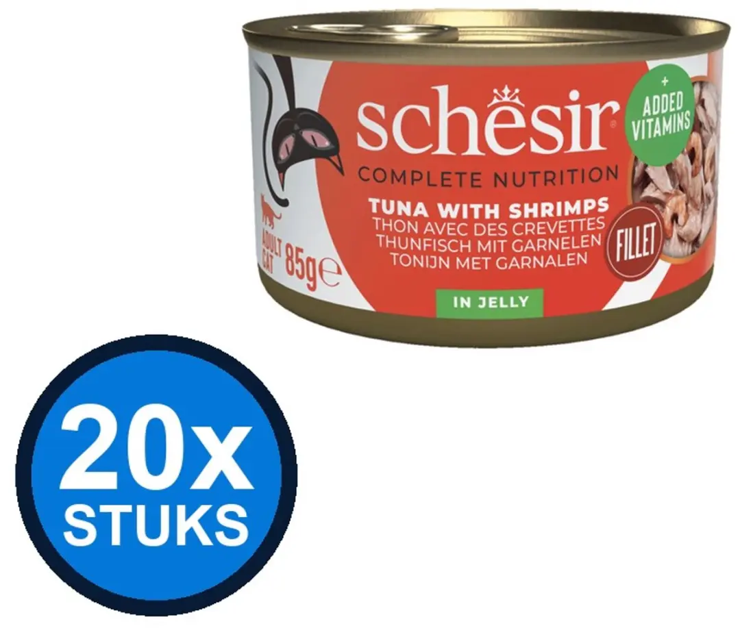 Schesir Tonijn & Garnaal in Gelei Kattenvoer Natvoer 85g