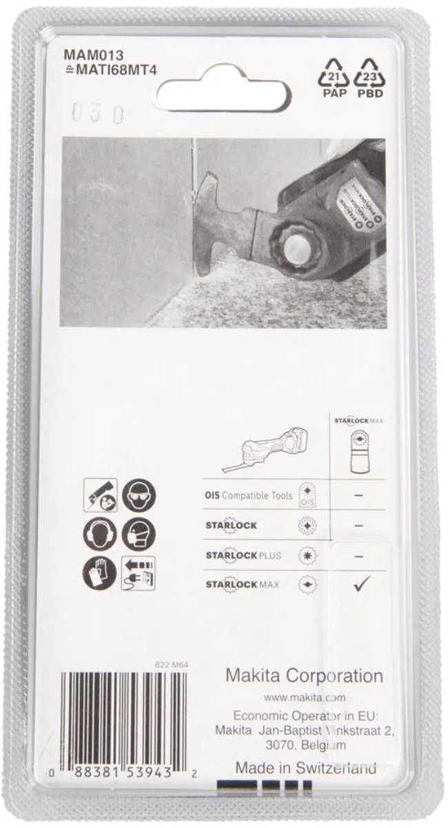 Makita B-66531 Hardmetaal Segmentzaagblad 68mm - Metaal