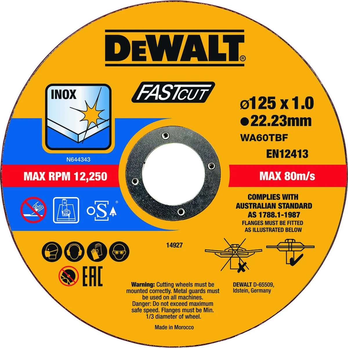 DeWalt DT20540-QZ Doorslijpschijven Metaal 125mm - 100 Stuks