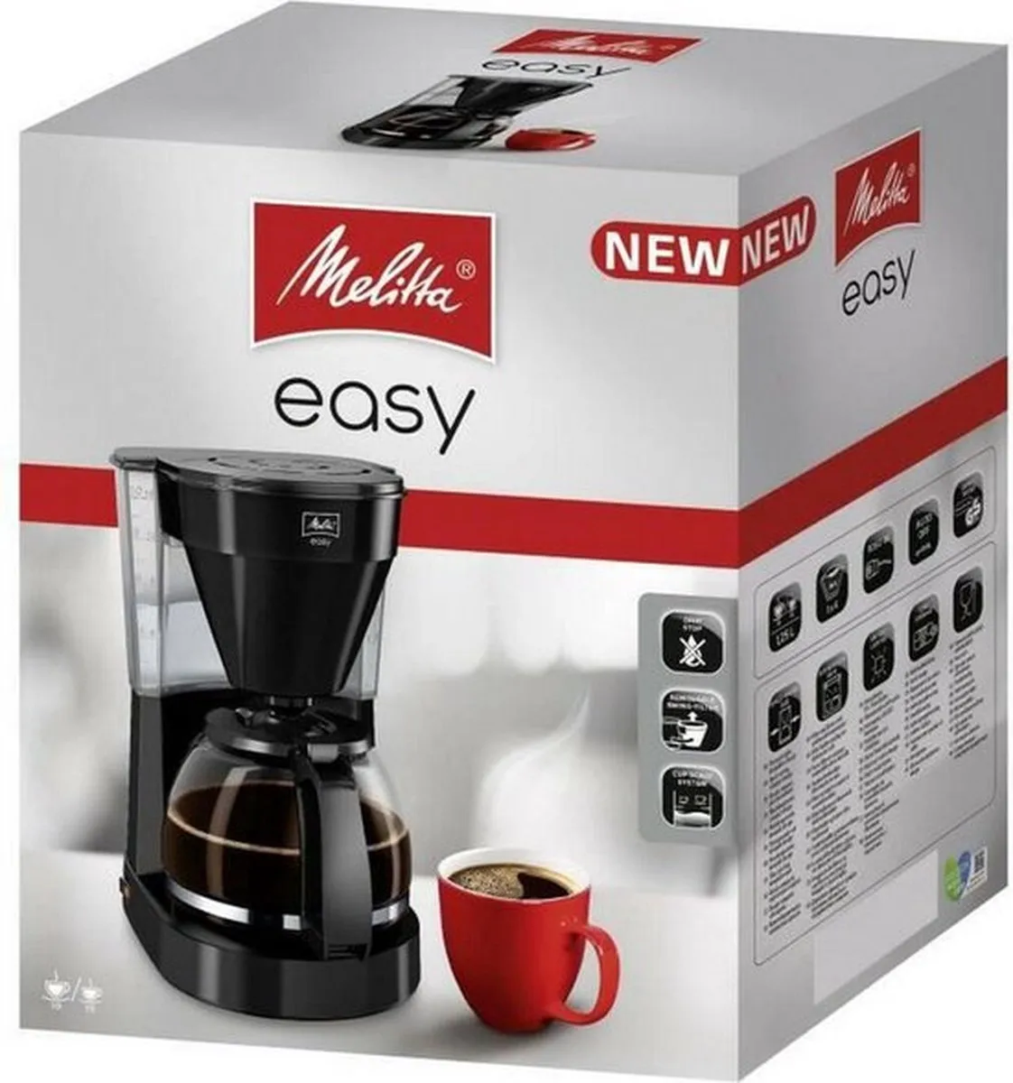 Melitta Easy II 1023-02 Koffiezetapparaat 10 Kopjes - 1,25L - Zwart