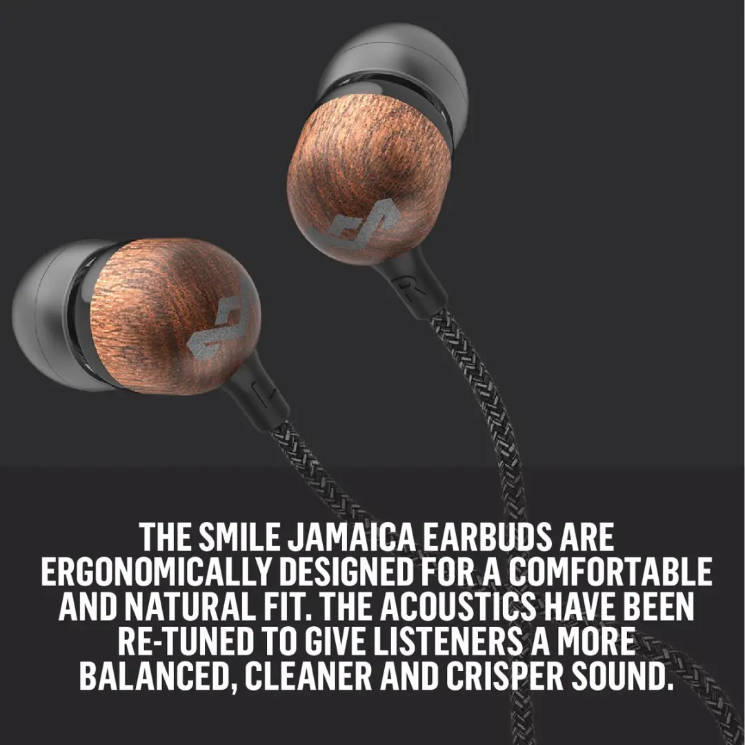 House of Marley Smile Jamaica EM-JE041-SB Oortjes - Zwart