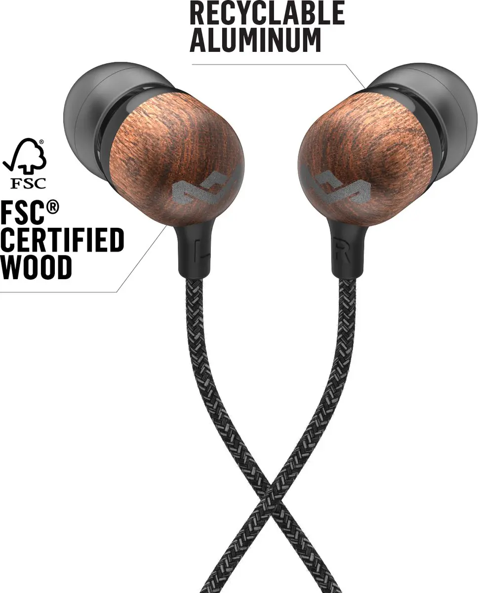 House of Marley Smile Jamaica EM-JE041-SB Oortjes - Zwart