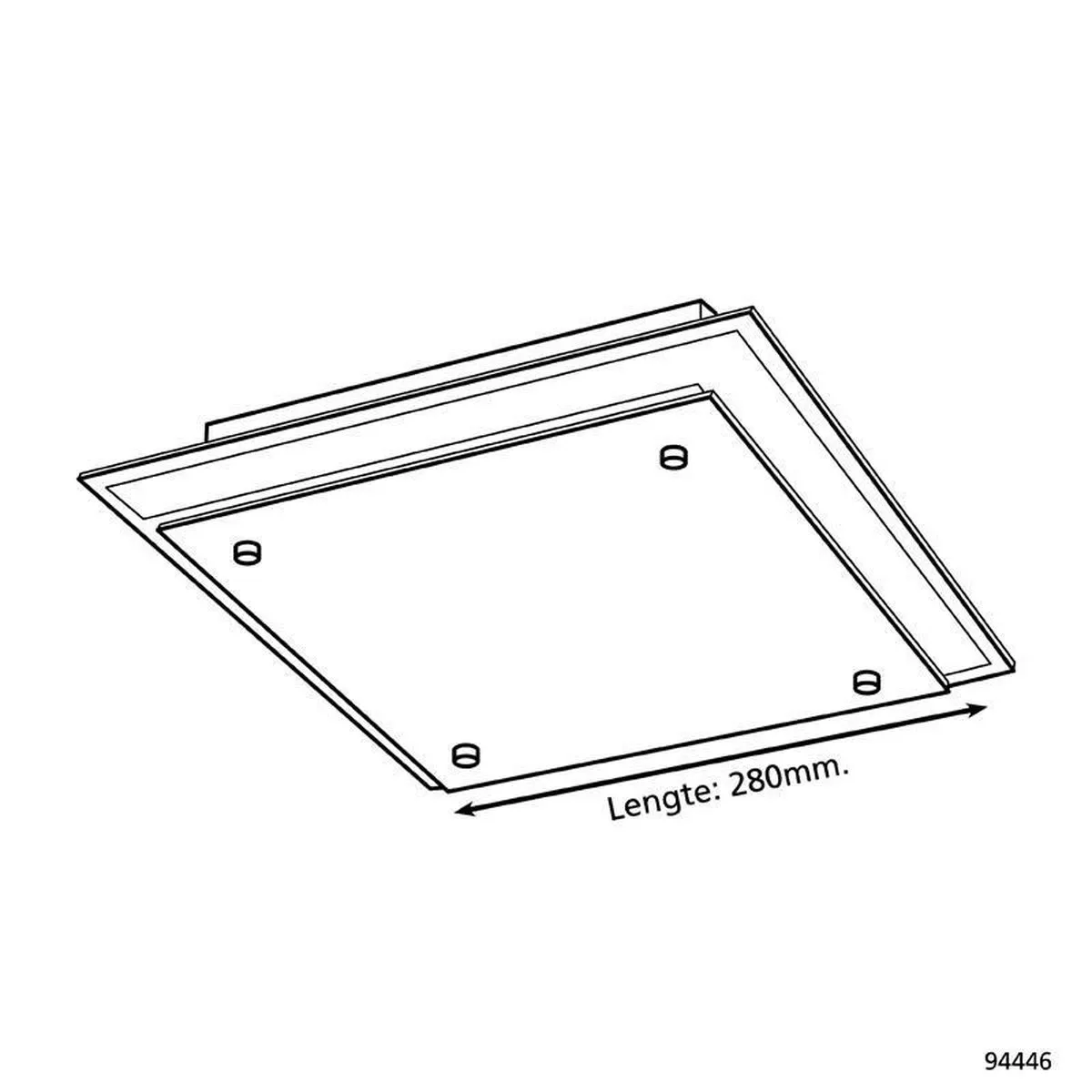 Eglo Priola LED Plafonnière 28x28cm - Wit/Chroom