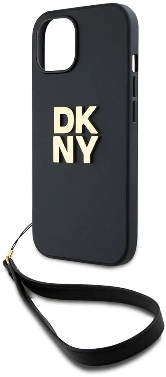 DKNY Hoesje iPhone 13 - Zwart - Metalen Logo