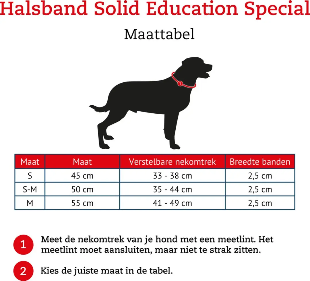 Hunter Halsband Solid Education Special - 50cm - Zwart