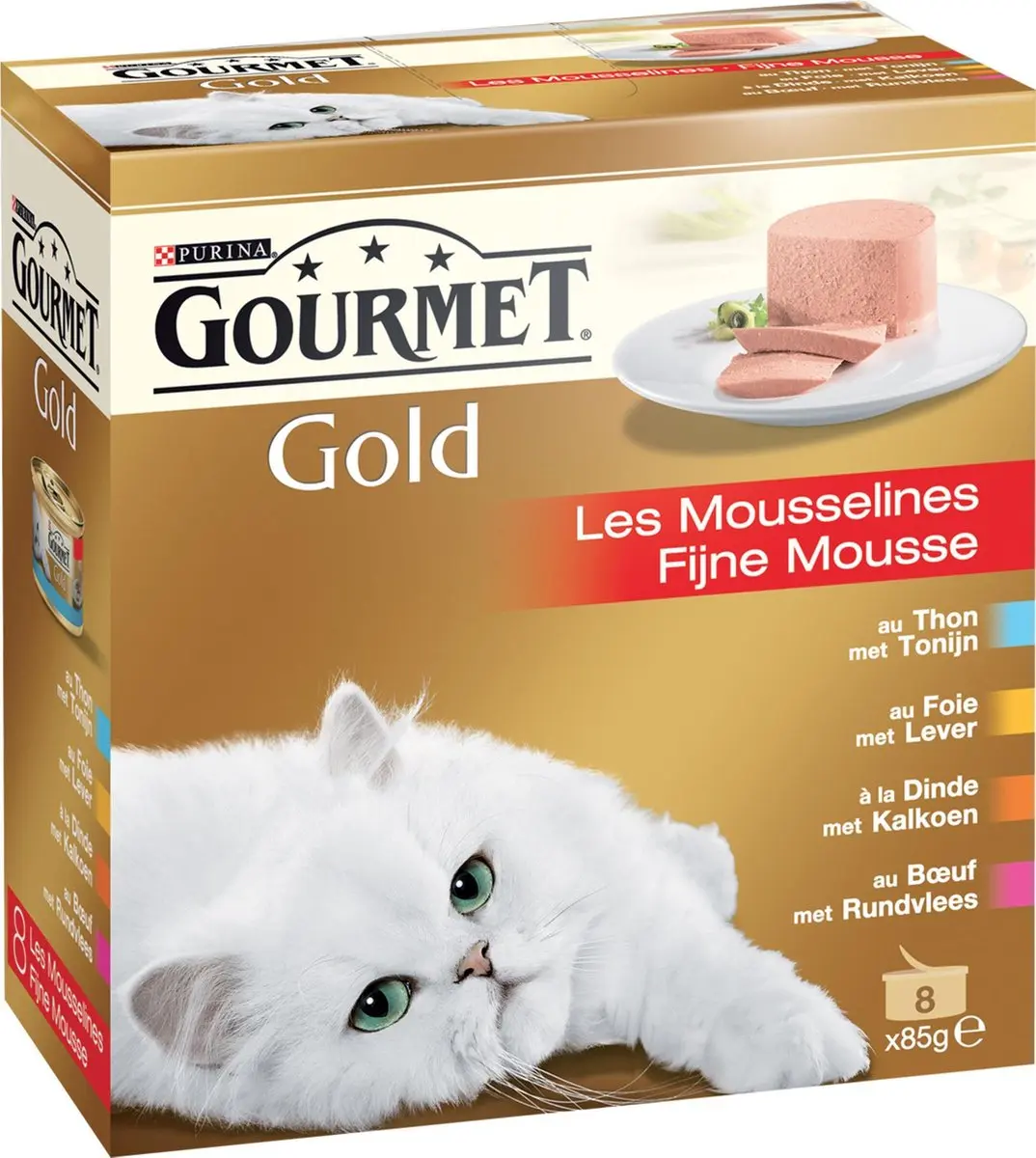 Gourmet Gold Fijne Mousse Zalm & Kip Kattenvoer