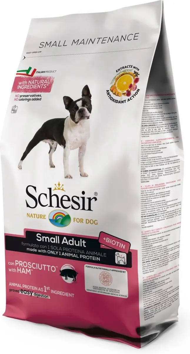 Schesir Dog Small Adult Ham Hondenvoer 800g
