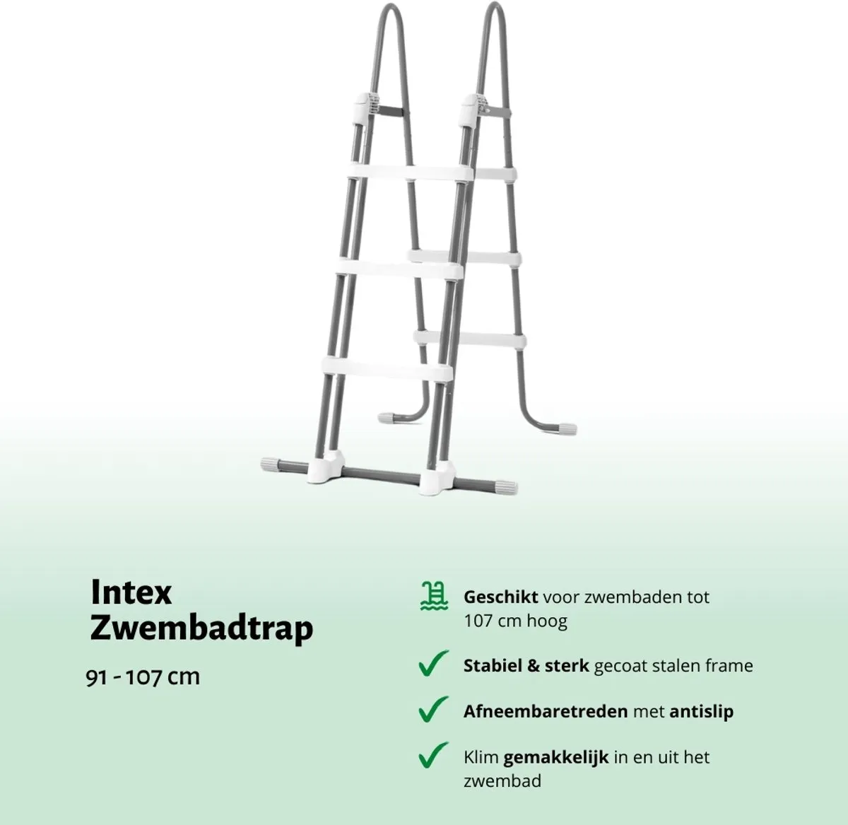 Intex Deluxe Zwembadladder 28075 - 91/107cm