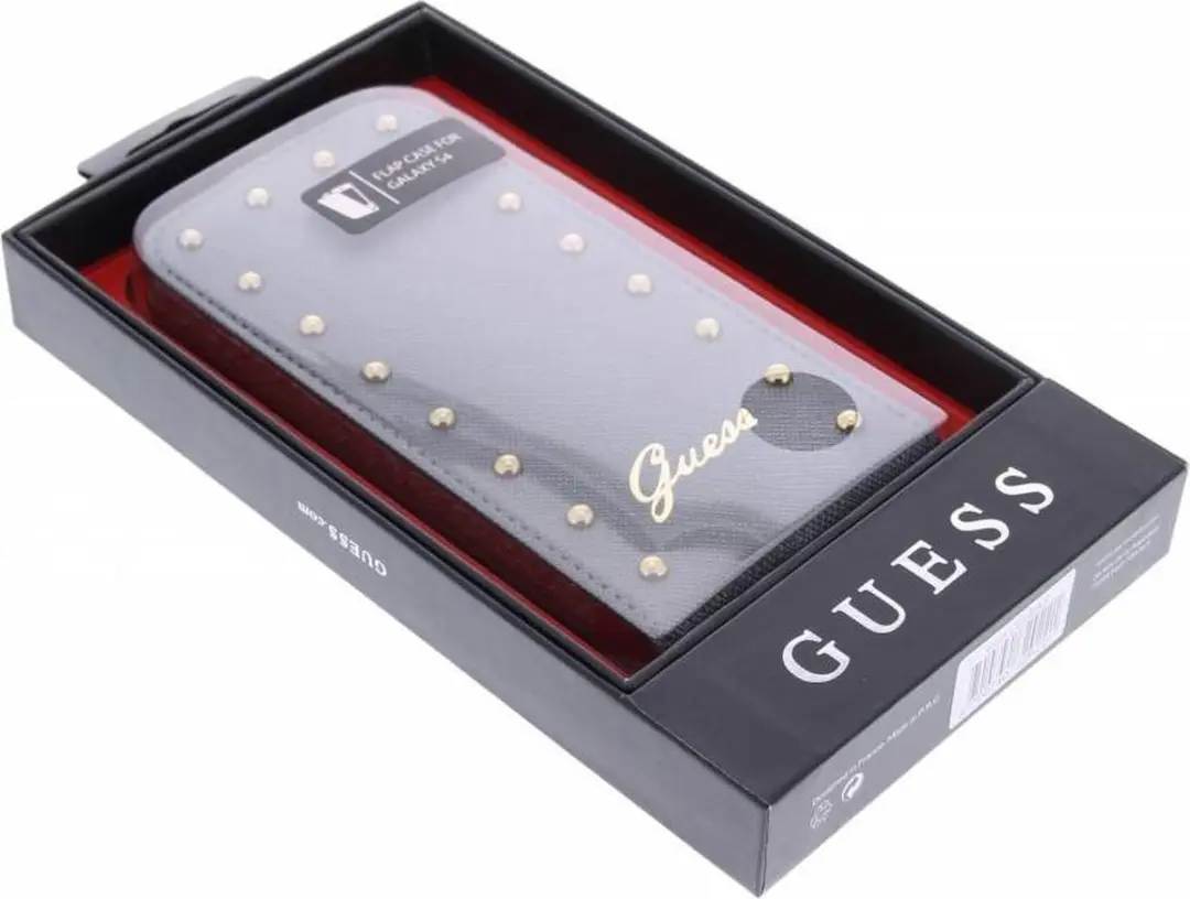 GUESS Studded Flip Case Samsung Galaxy S4 GUFLS4SAS - Grijs - afbeelding 4 van 4