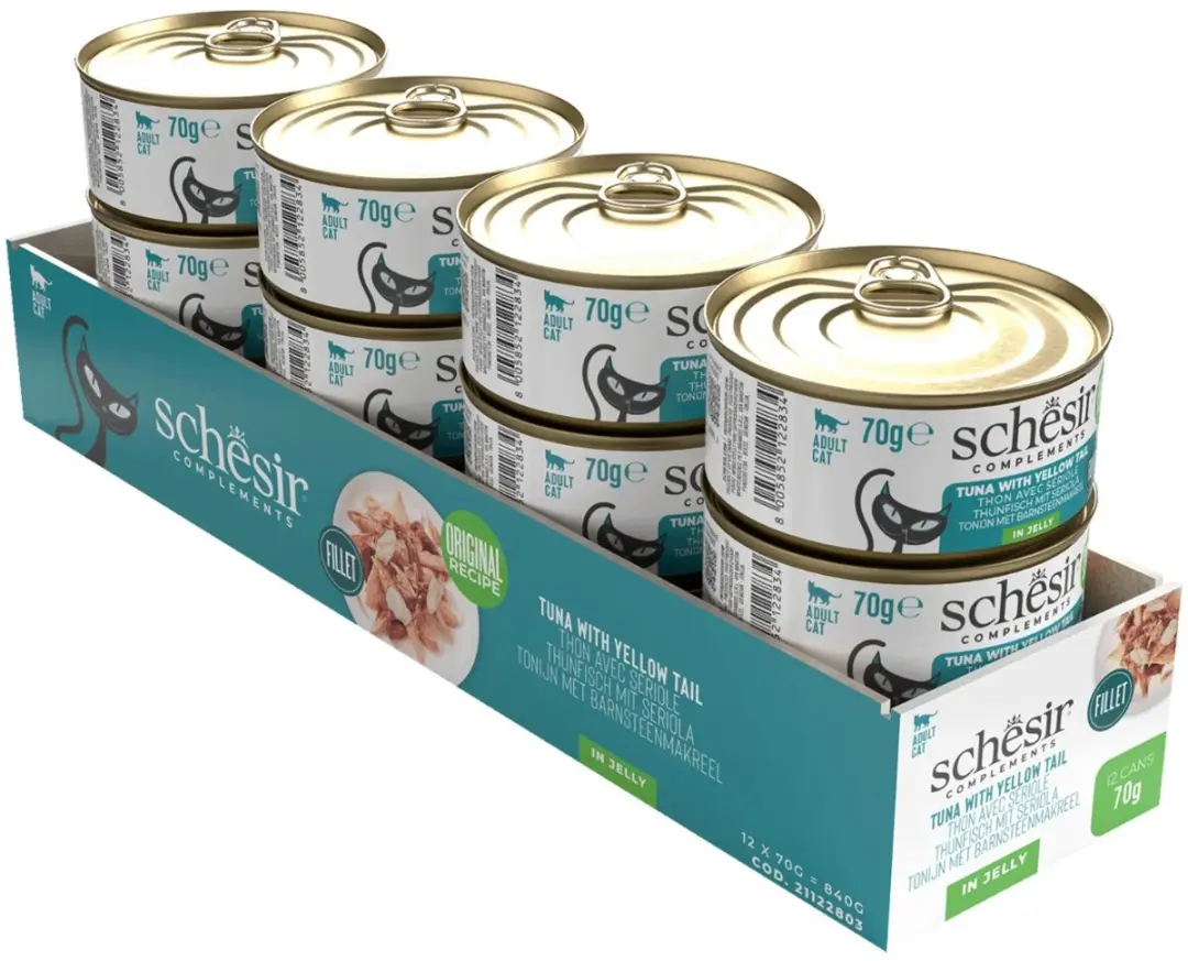 Schesir Oceanic Gele Sepia Tonijn 24x70g Diervoeder