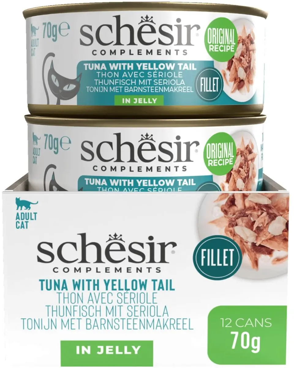 Schesir Oceanic Gele Sepia Tonijn 24x70g Diervoeder