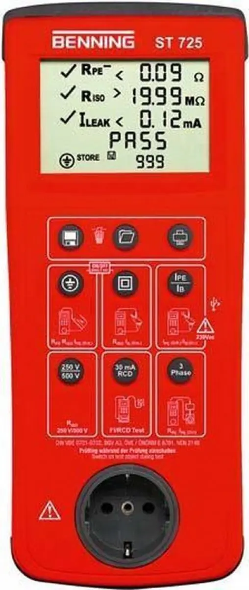 Benning ST 725 Apparaattester VDE 0701-0702
