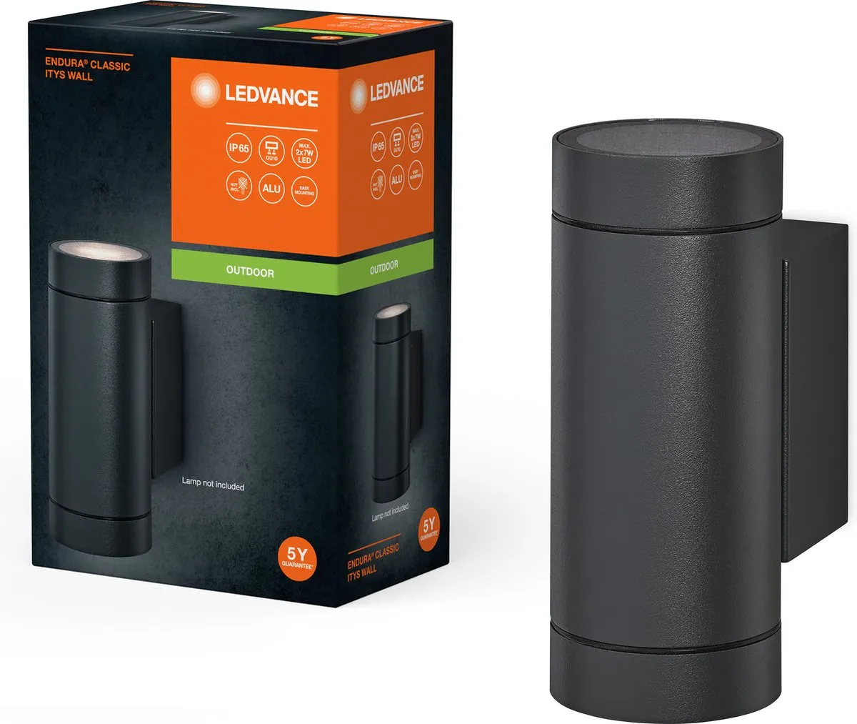 LEDVANCE Endura Classic Itys W Wandlamp GU10 - Donkergrijs