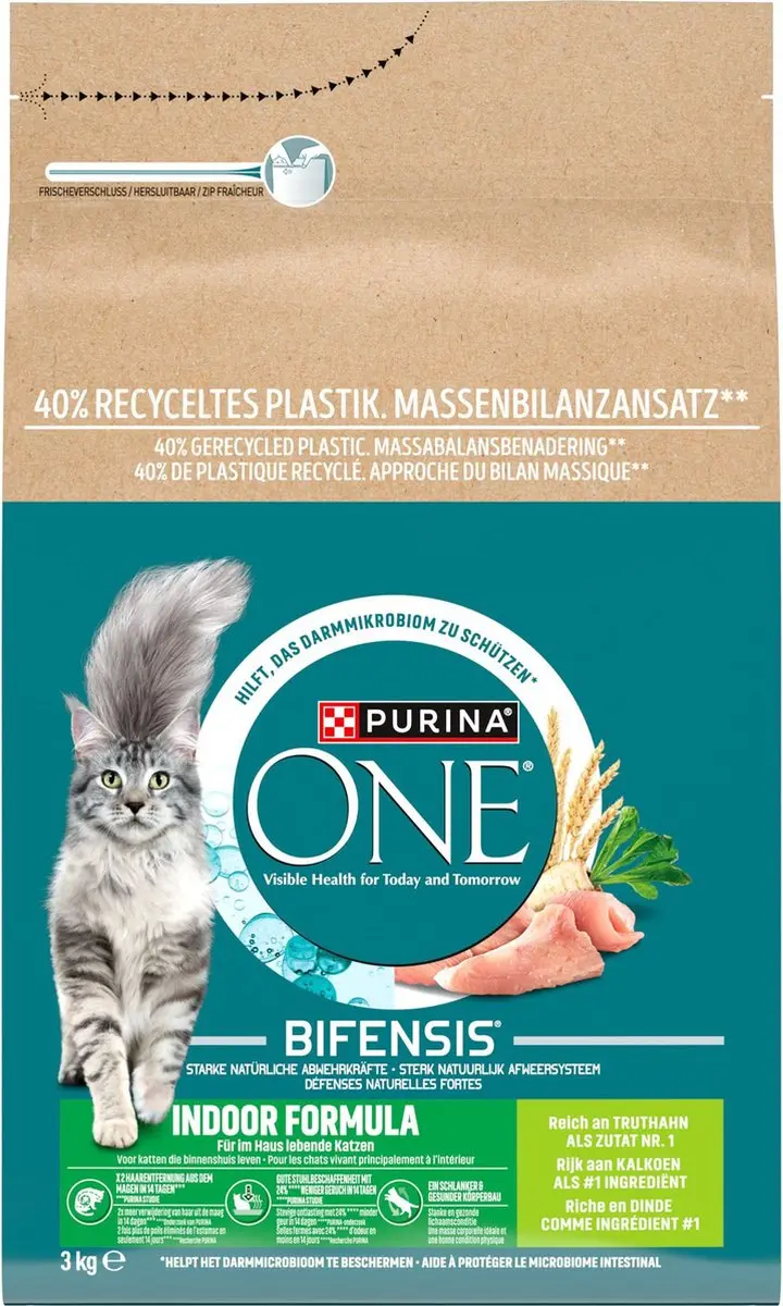 Purina ONE Indoor Kalkoen Kattenvoer Droogvoer - 12 kg