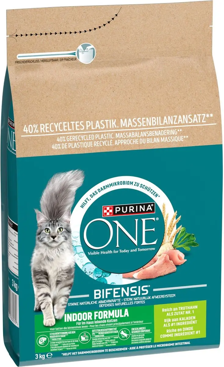 Purina ONE Indoor Kalkoen Kattenvoer Droogvoer - 12 kg
