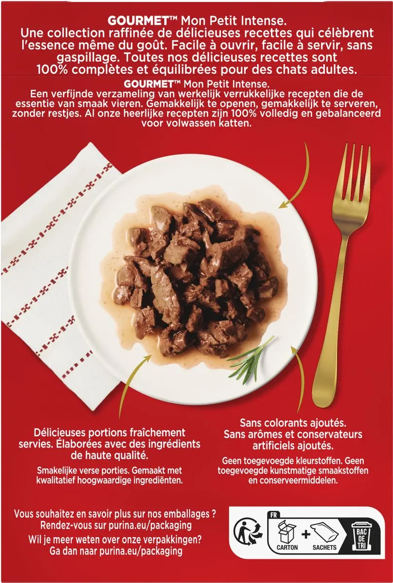 Gourmet Mon Petit Intense Natvoer Kattenvoer - 48 x 50g